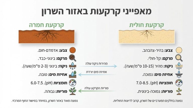 גנן מקצועי בודק את האדמה והצמחייה בגינה פרטית בכפר סבא