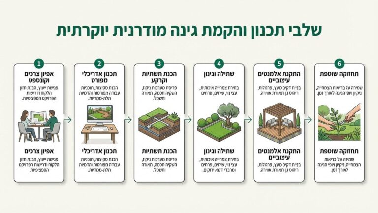 גינה פרטית מעוצבת בהרצליה עם מדשאה ירוקה וצמחייה עשירה